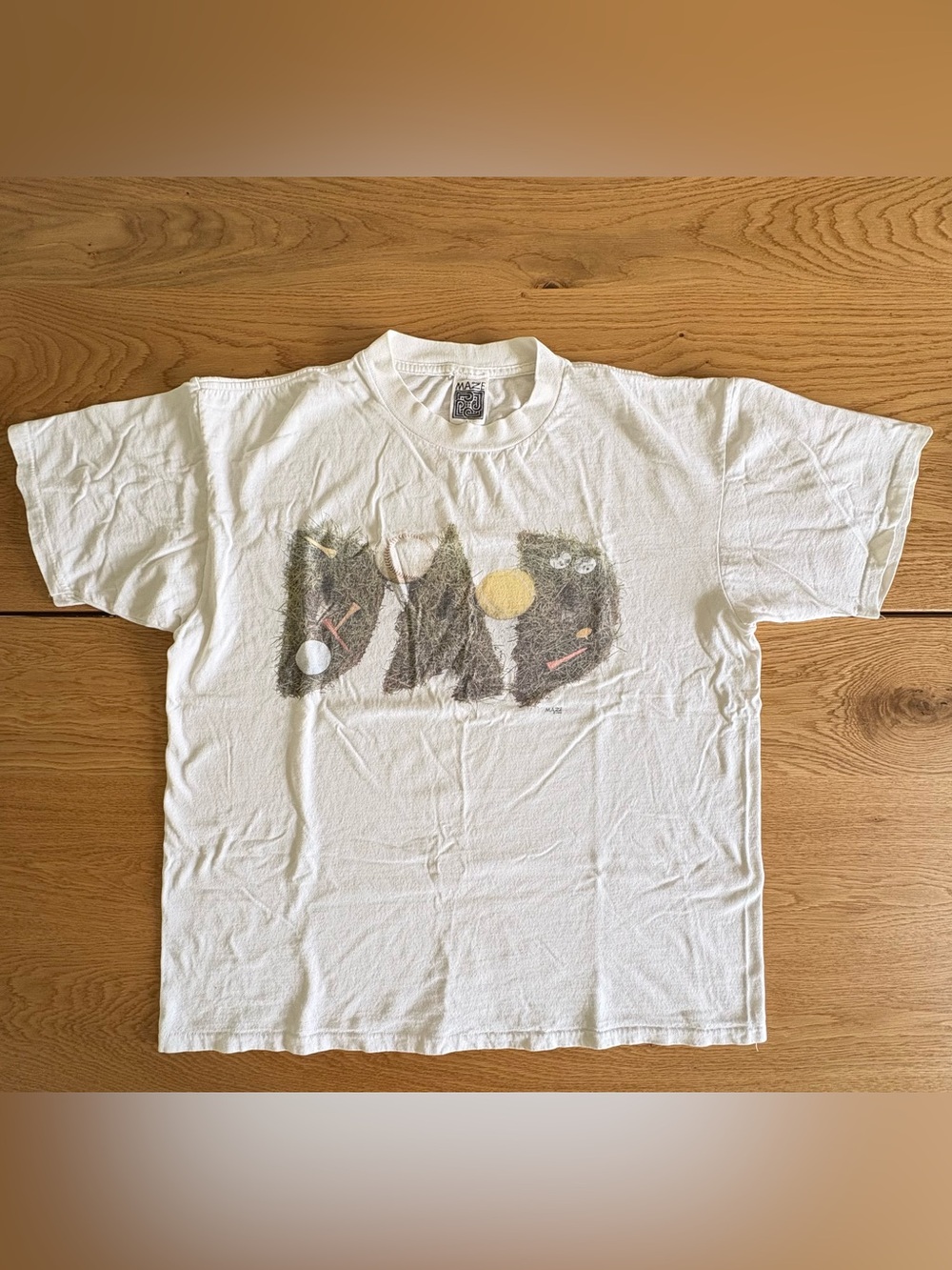 Vintage 90s MAZE Art Dad T Shirt L Single Stitch Made in USA 1993 Golf Sports